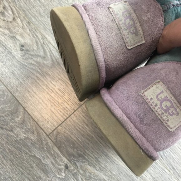 UGG Patchwork Classic Short Boots Purple/Pink/Teal - Picture 10 of 11